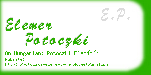 elemer potoczki business card